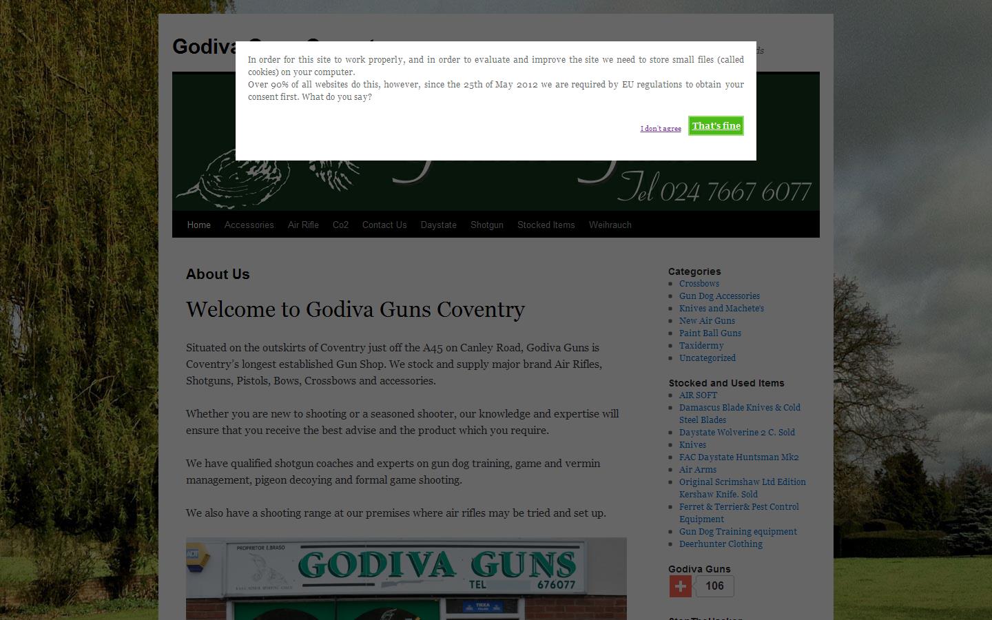 Godiva Guns Coventry Website