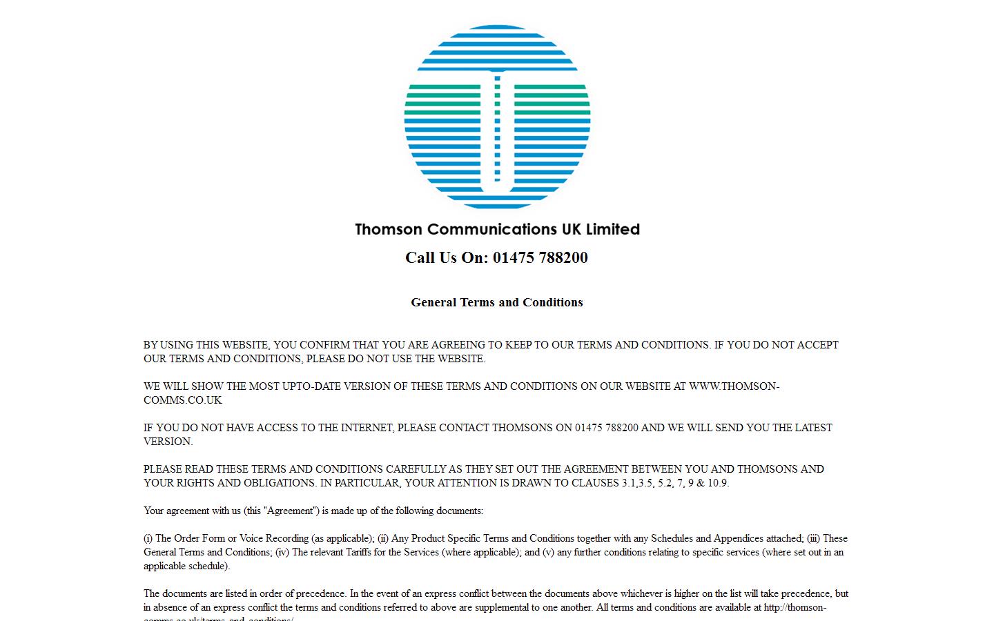 Thomson Communications UK Ltd Website
