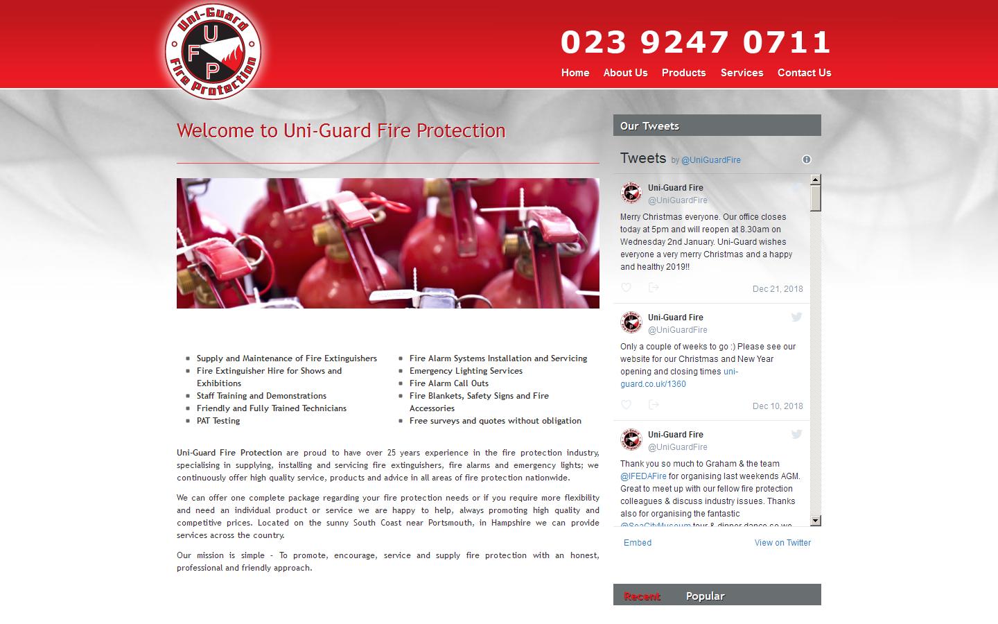 Uni-guard Fire Protection Ltd Website