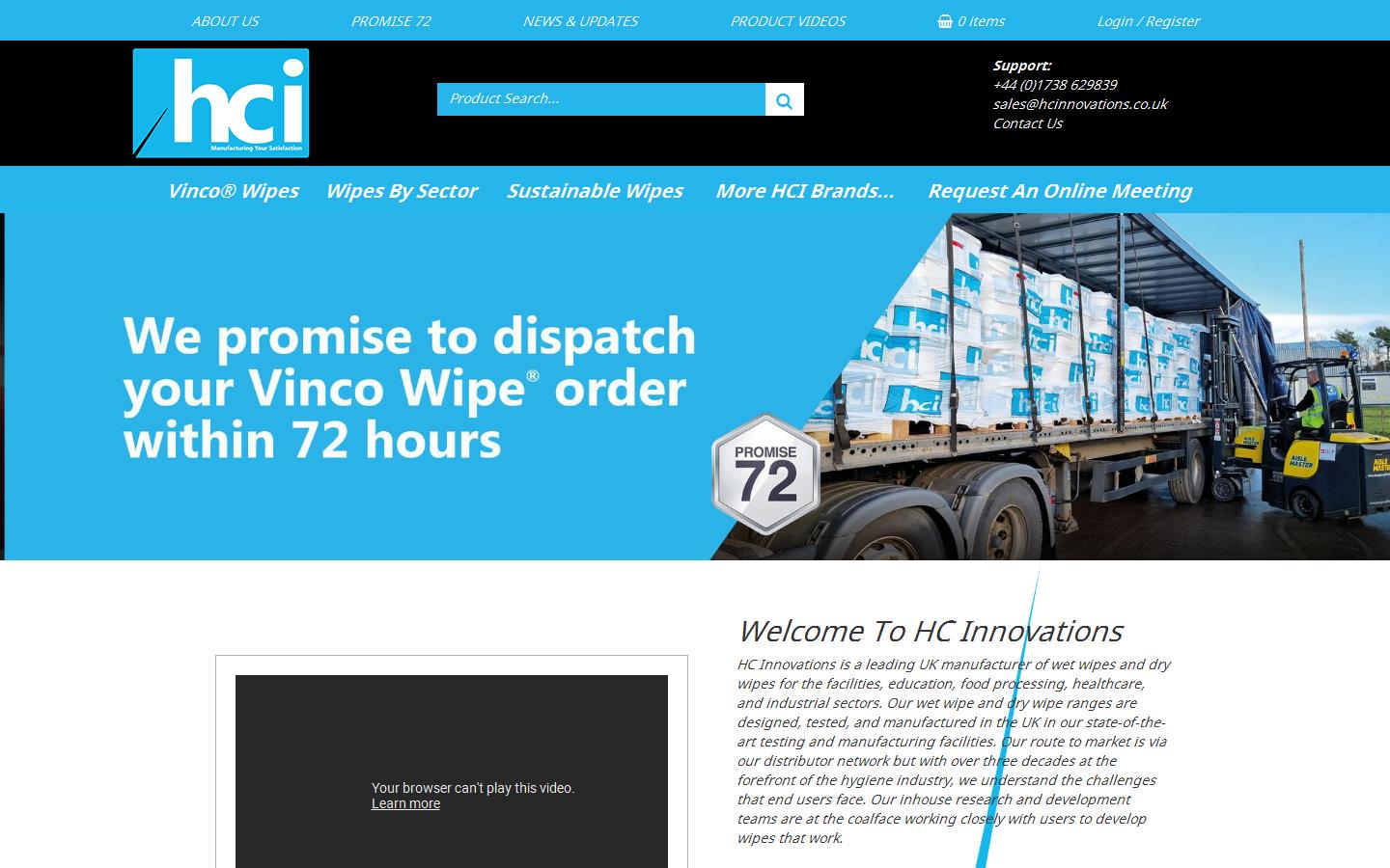 H C I Cleaning Supplies Website