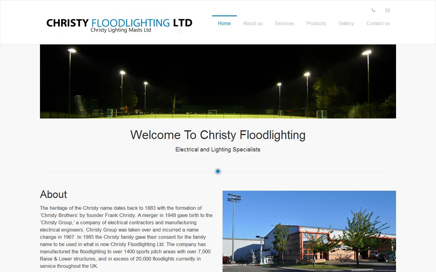 Christy Lighting Masts Ltd Website