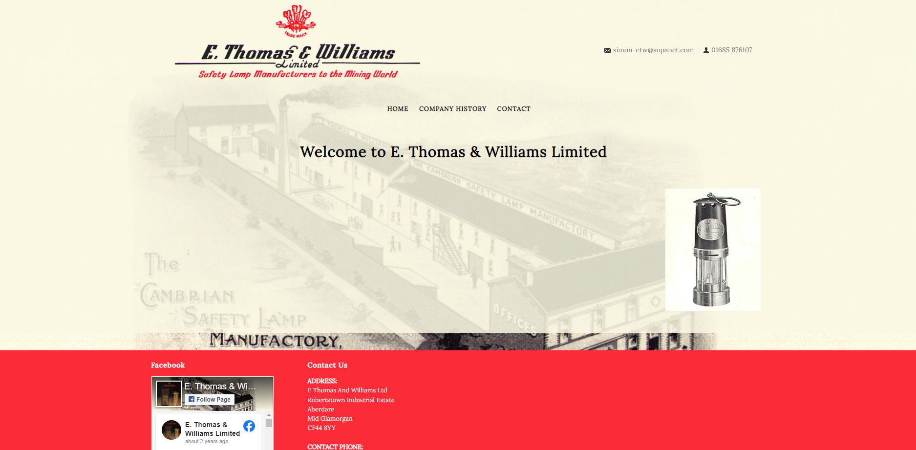 E Thomas & Williams Ltd Website