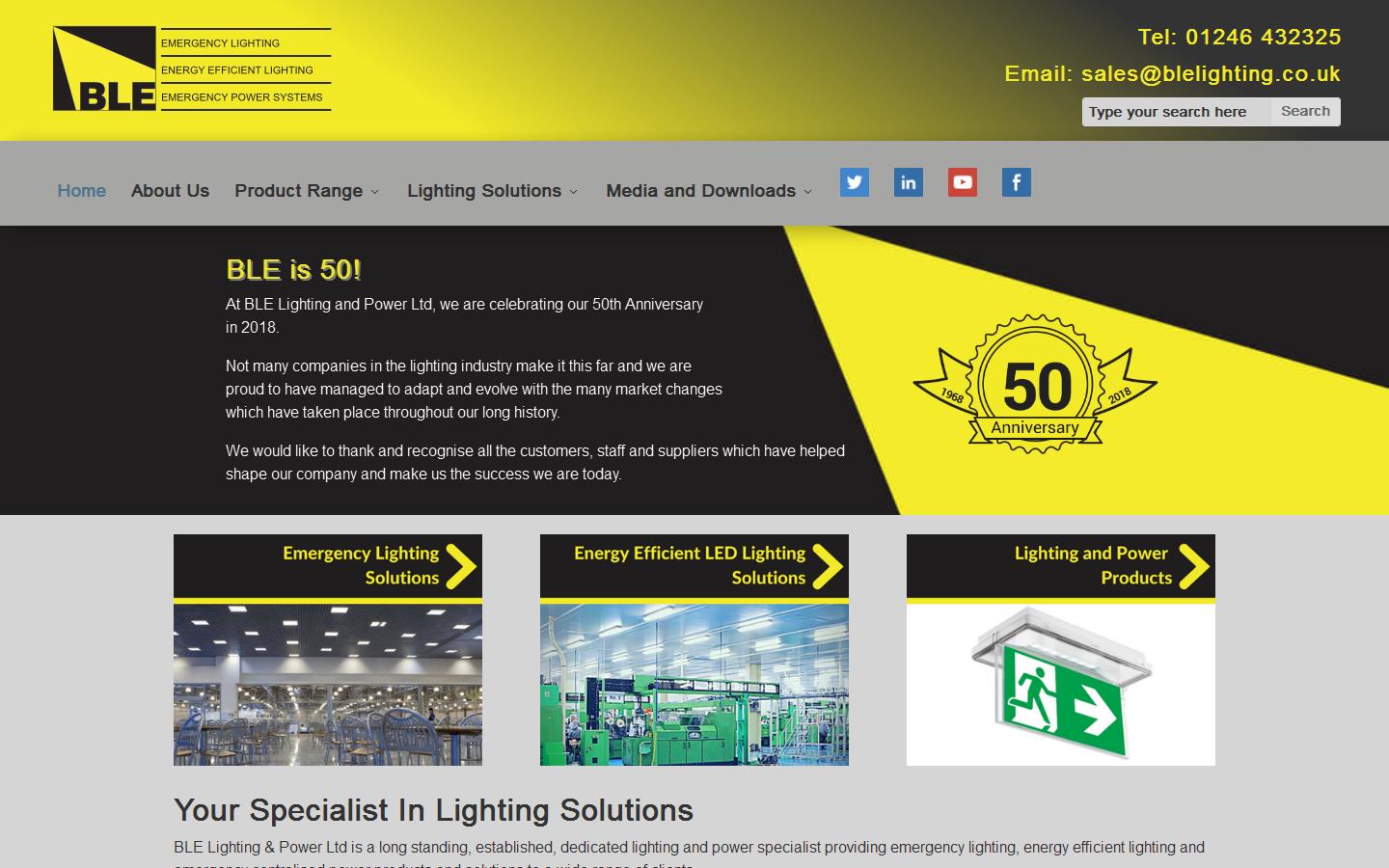 B L E Lighting & Power Website