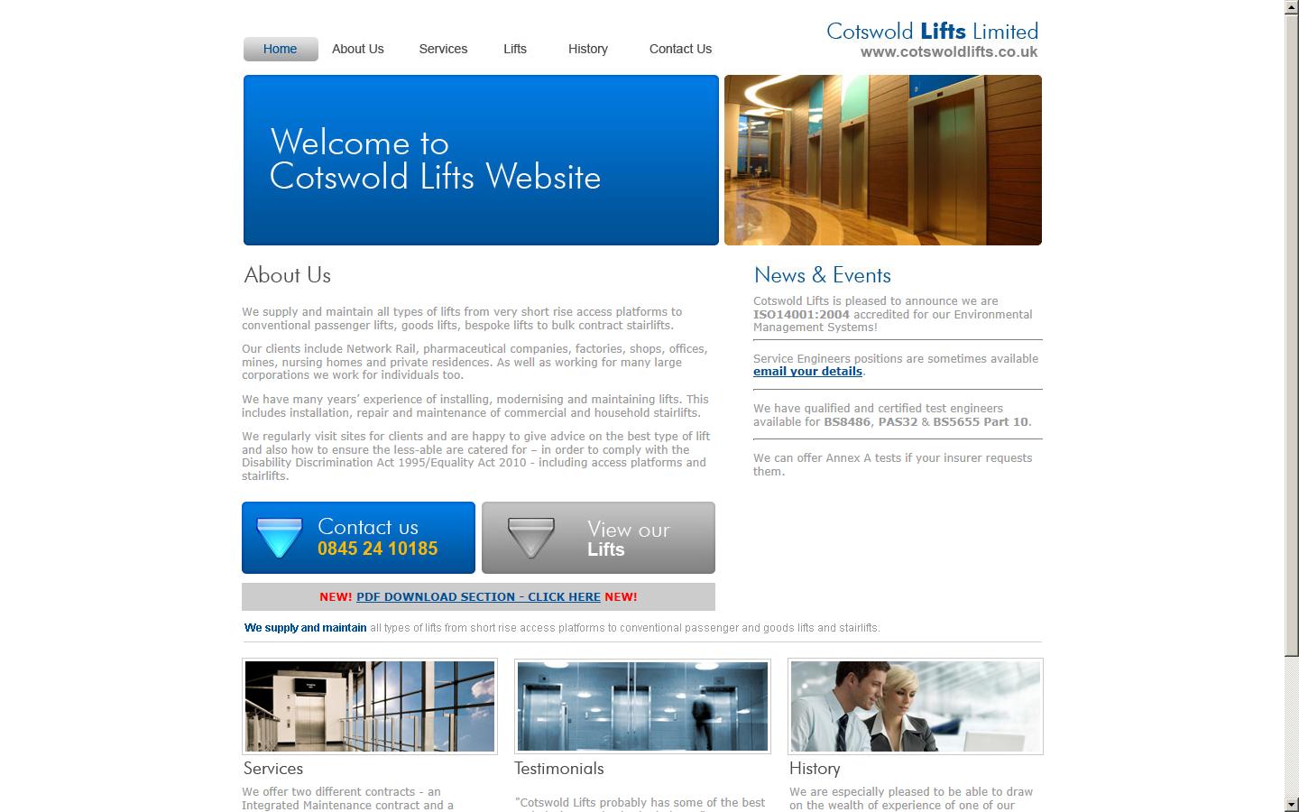 Cotswold Lifts Ltd Website