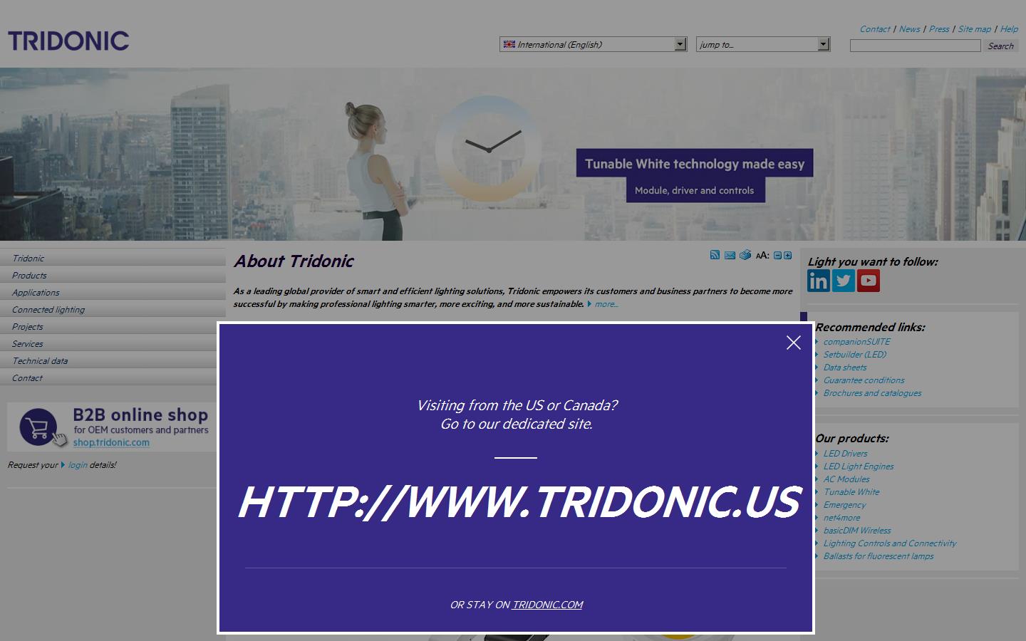 Tridonic UK Ltd Website