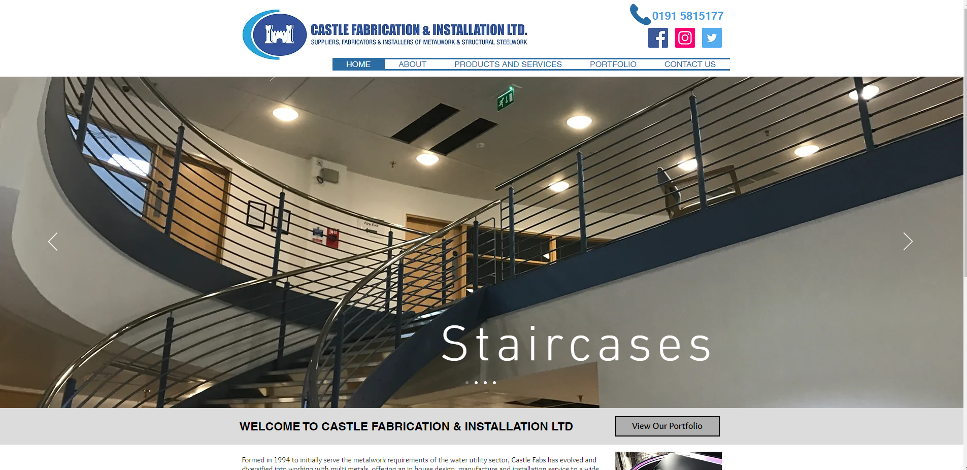 Castle Fabrication & Installation Ltd Website