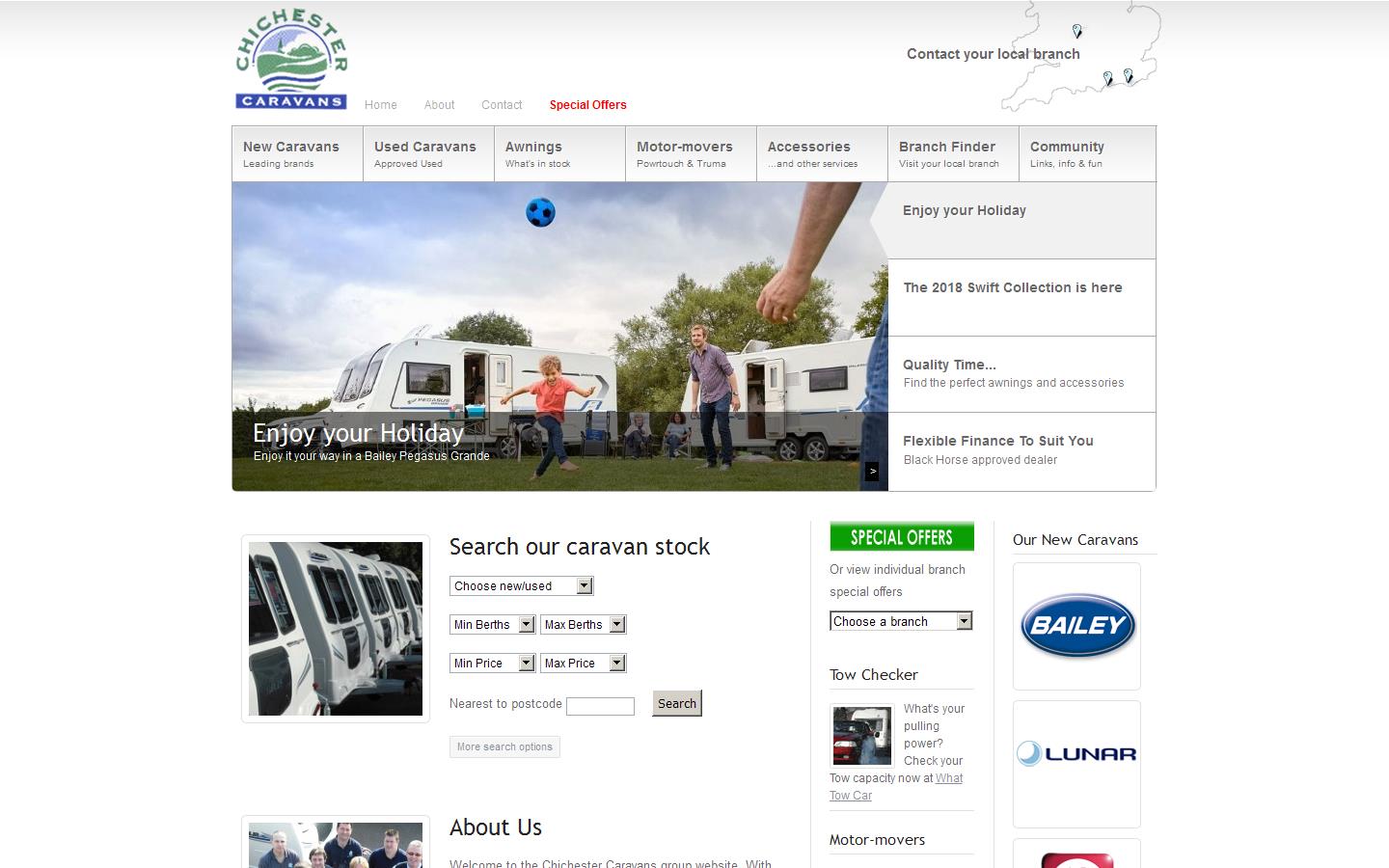 Chichester Caravans Website