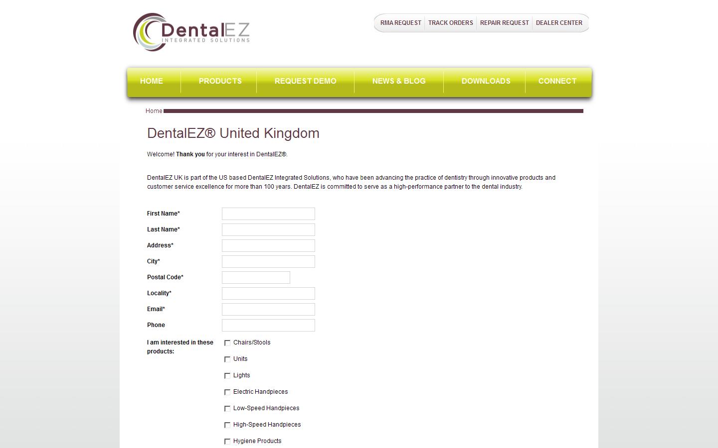 Dental E Z Integrated Solutions Website