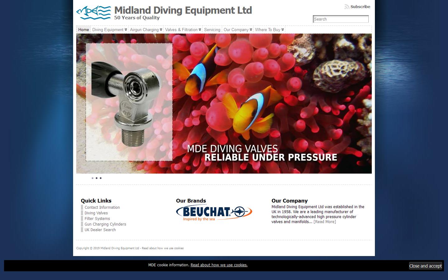 Midland Diving Equipment Ltd Website