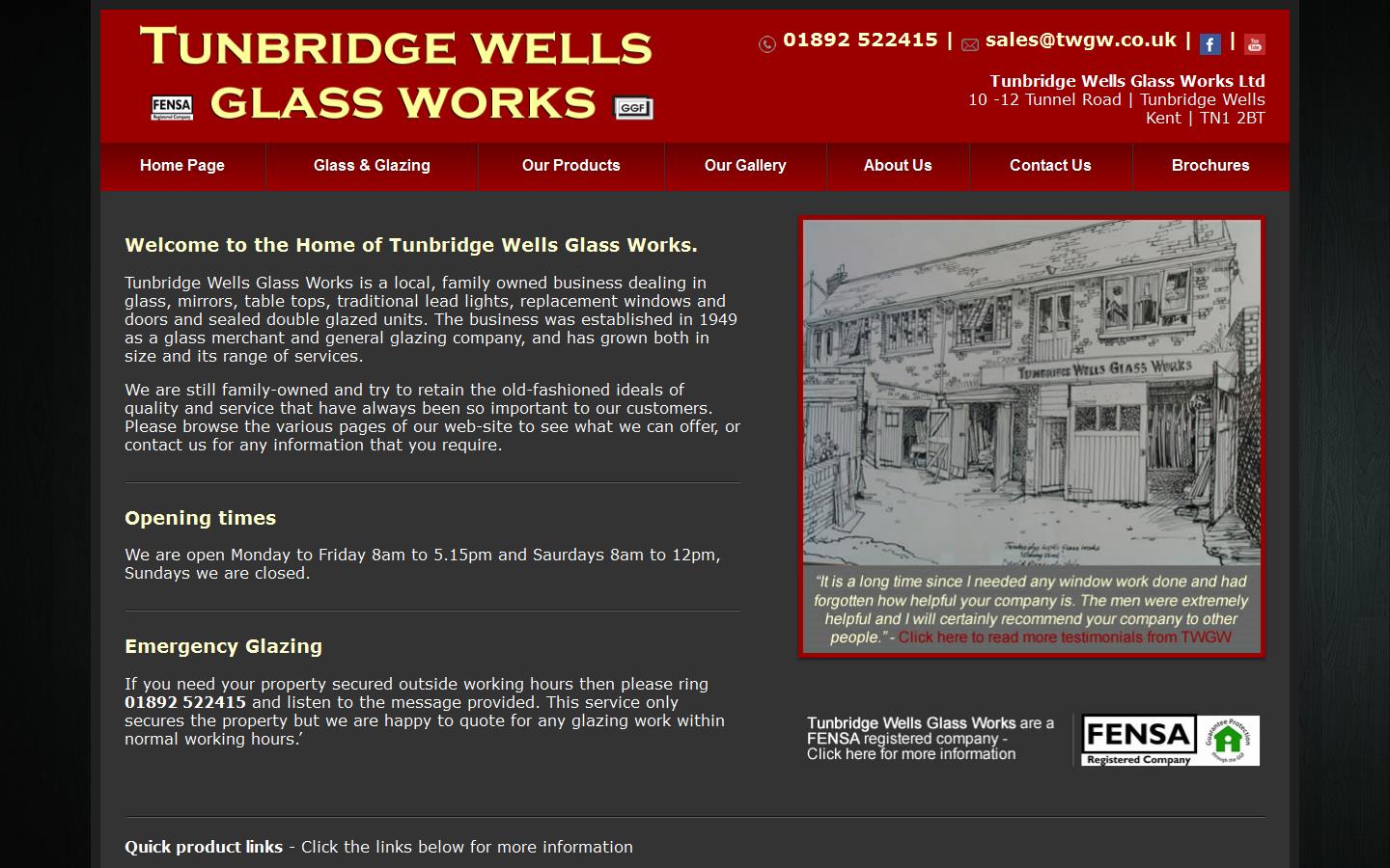 Tunbridge Wells Glass Works Website