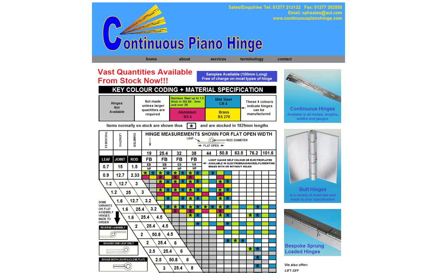 Continuous Piano Hinge Website