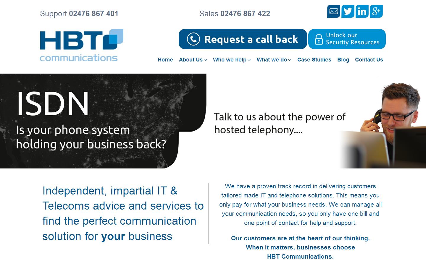 HBT Communications Website