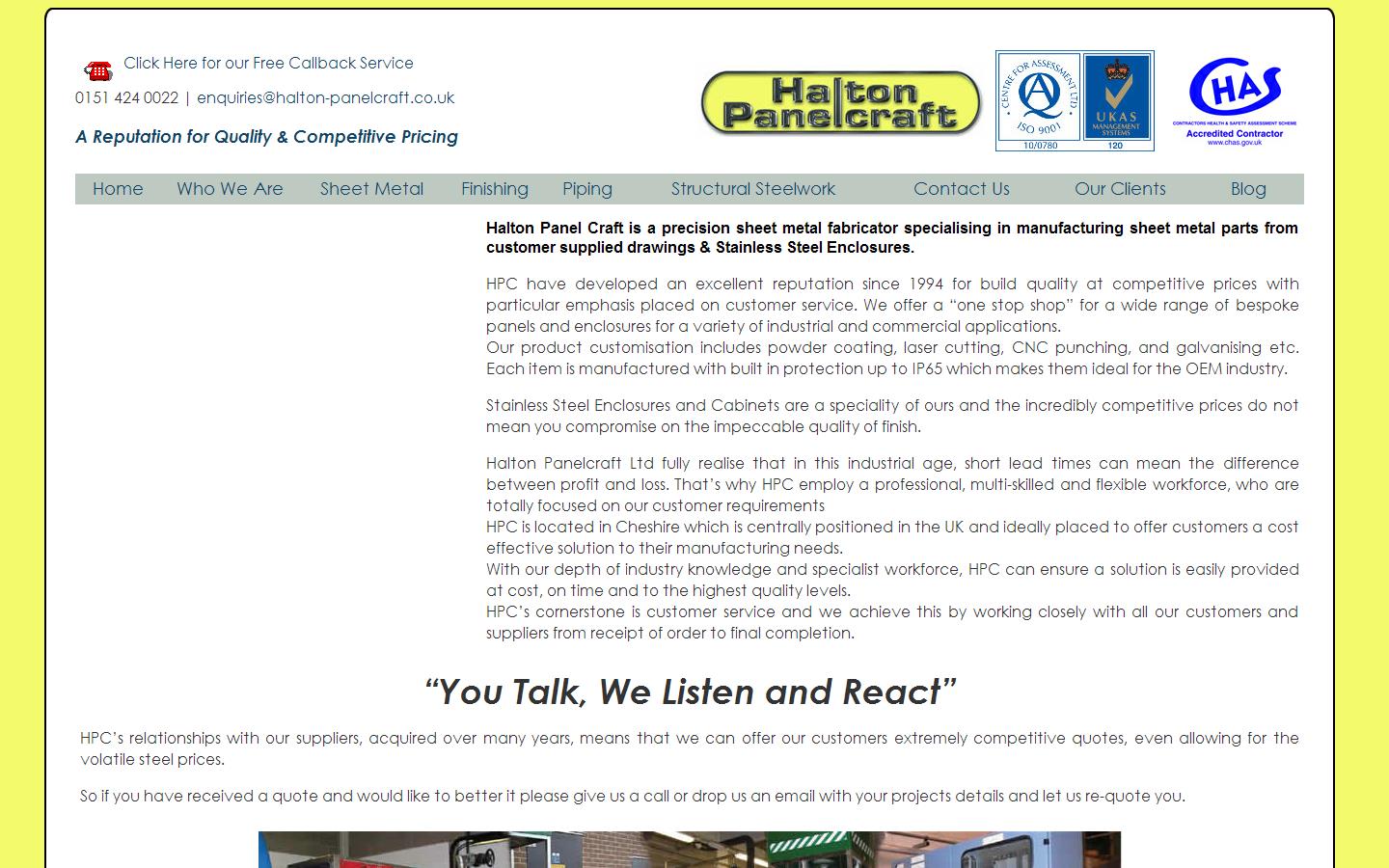 Halton Panelcraft Website