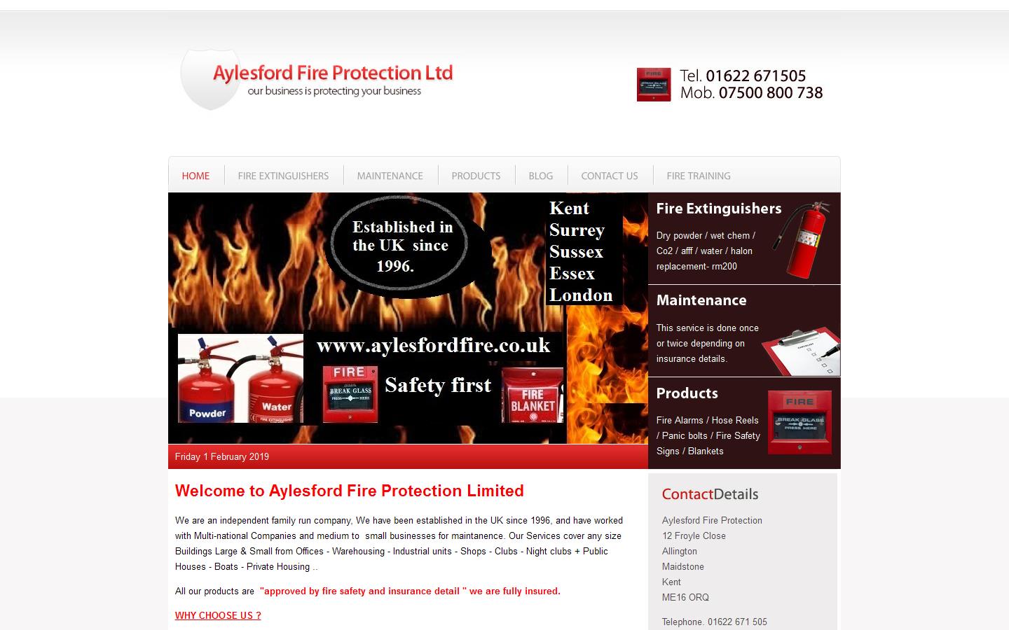 Aylesford Fire Protection Ltd Website