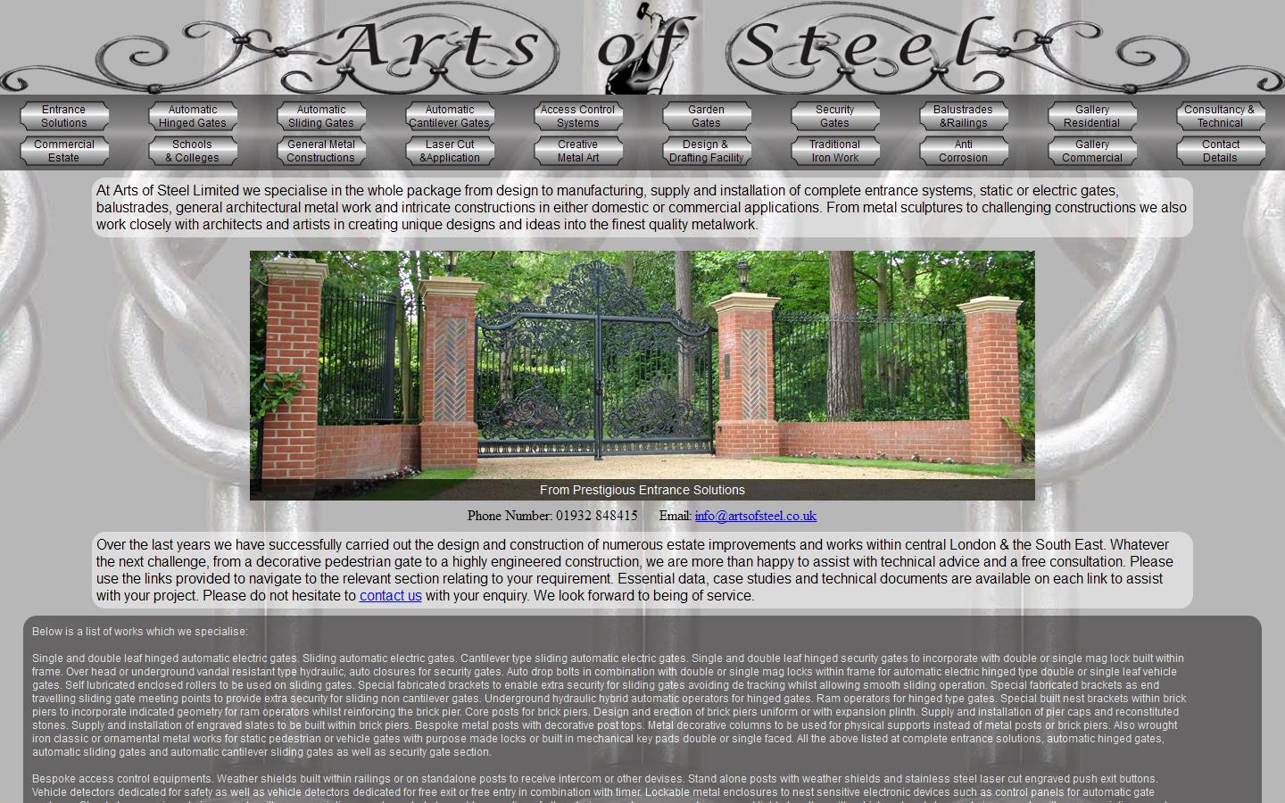Arts of Steel Ltd Website