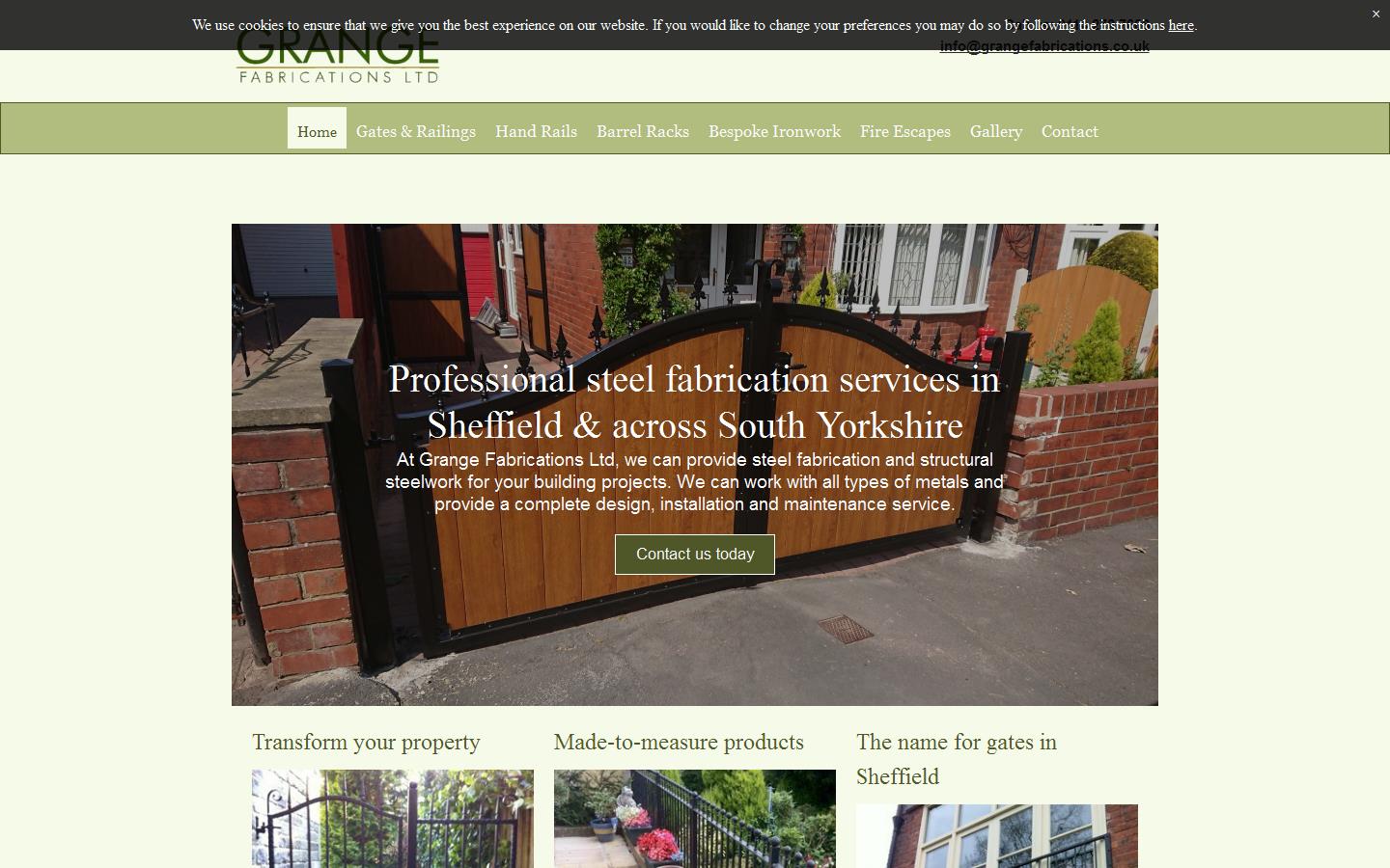 Grange Fabrications Ltd Website