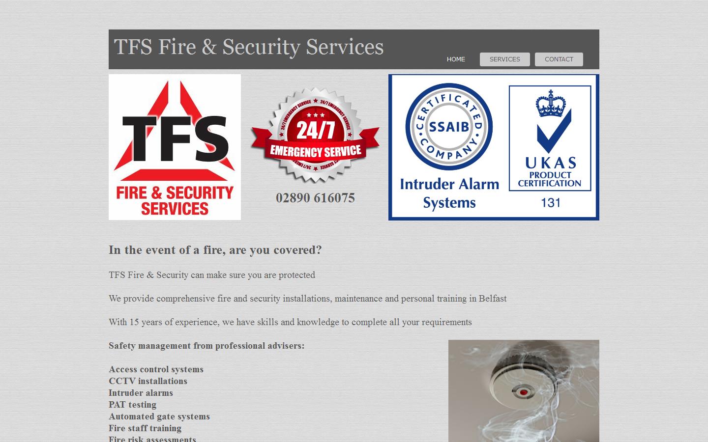 T F S Fire & Security Services Website