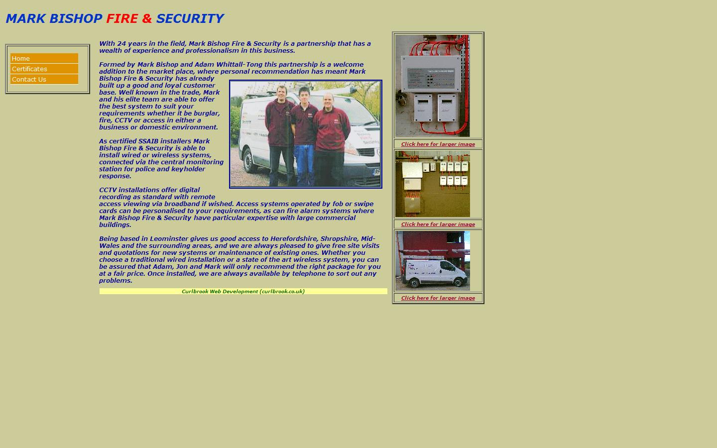 Mark Bishop Fire & Security Website