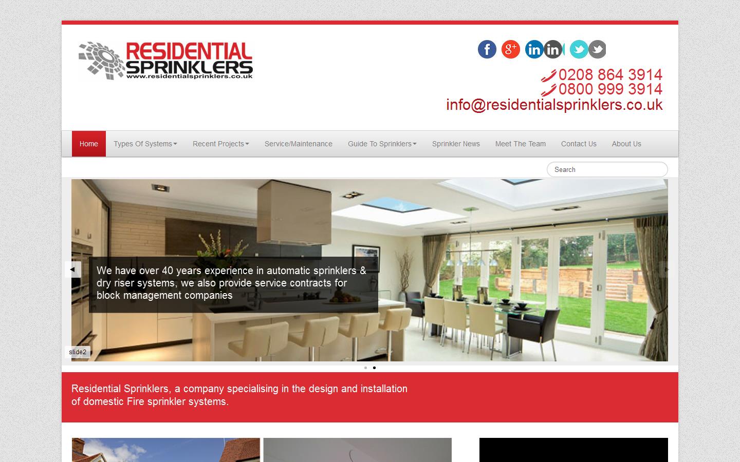 Residential Sprinkler Solutions Website