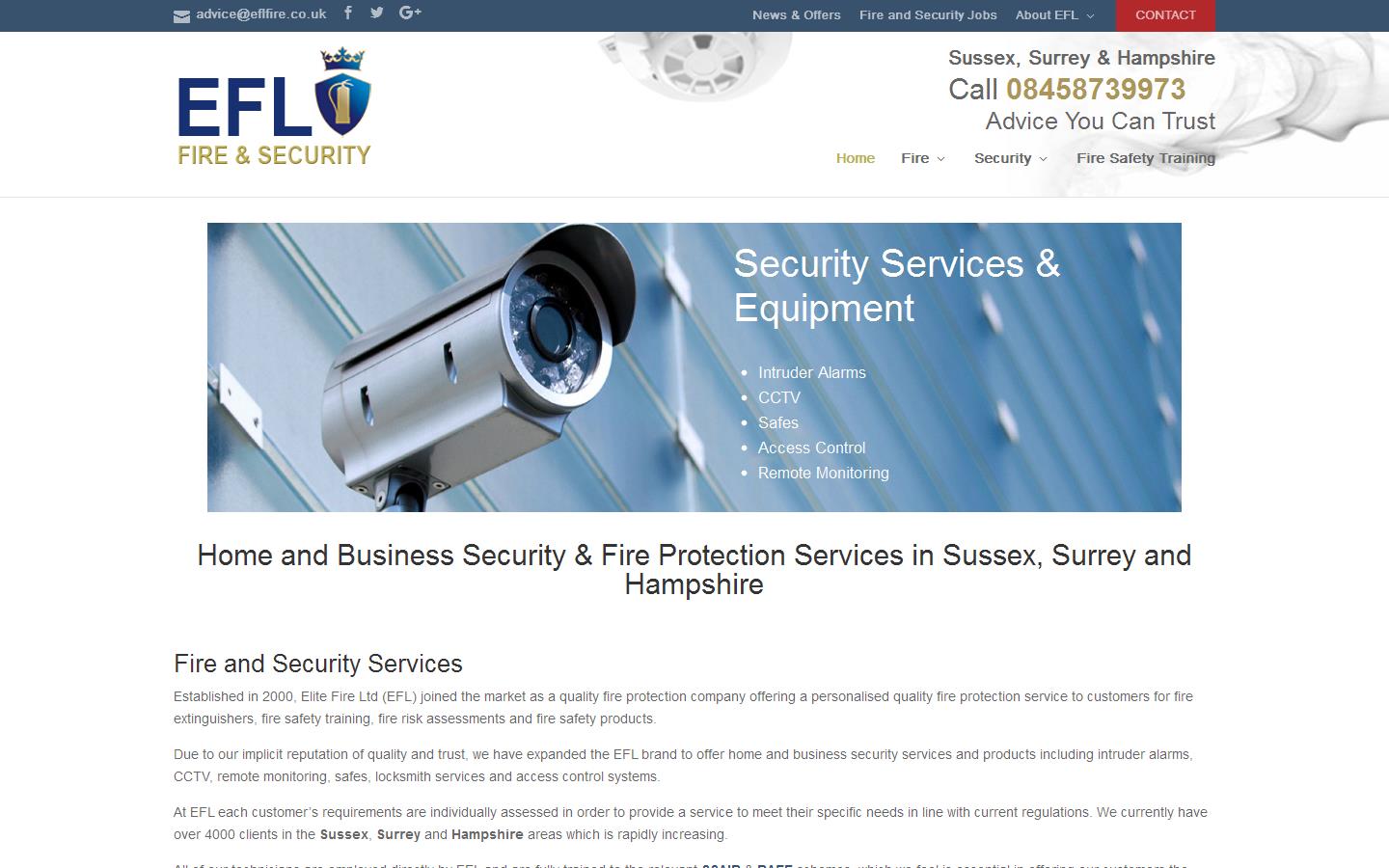 Elite Fire Ltd Website