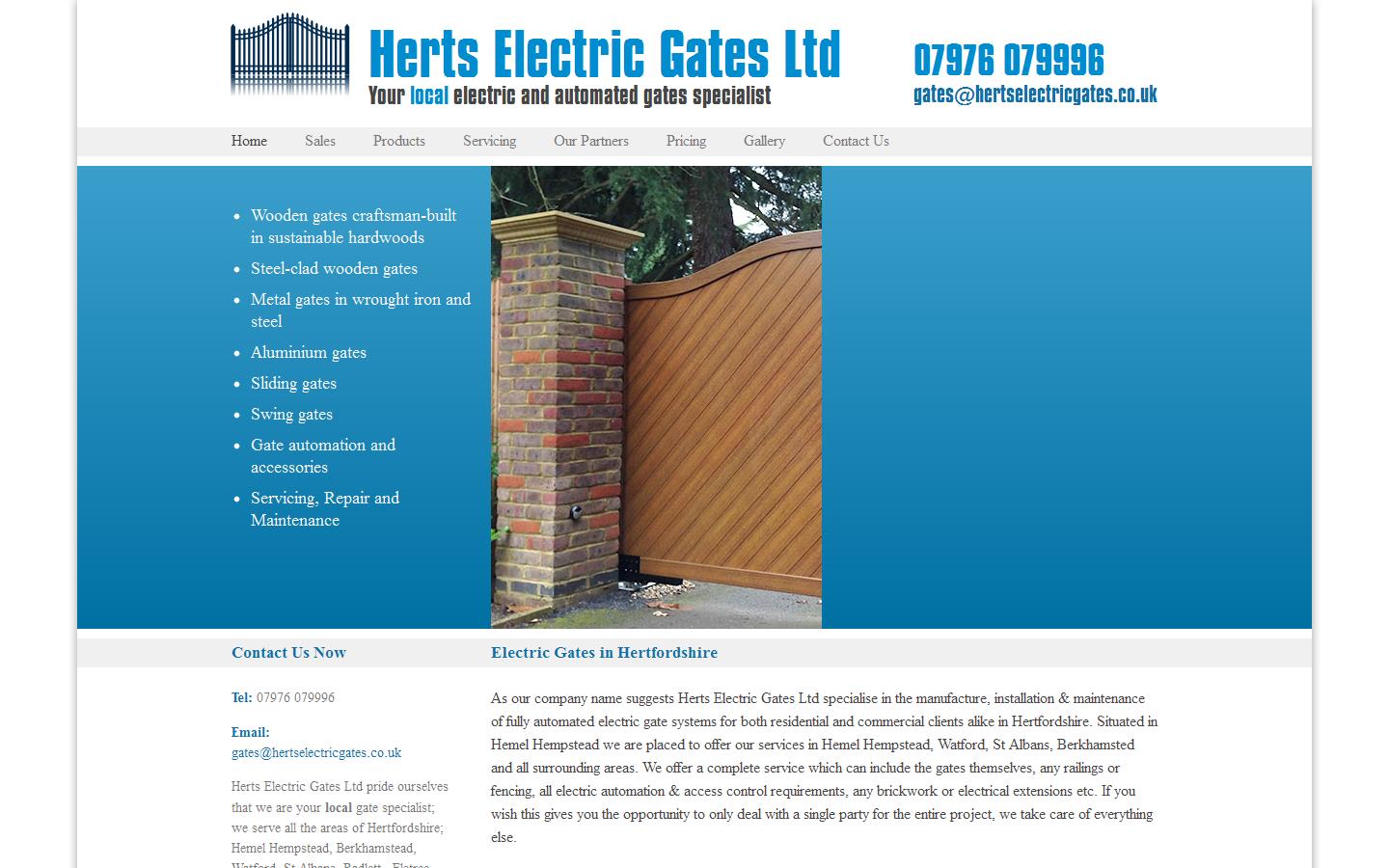 Herts Electric Gates Ltd Website