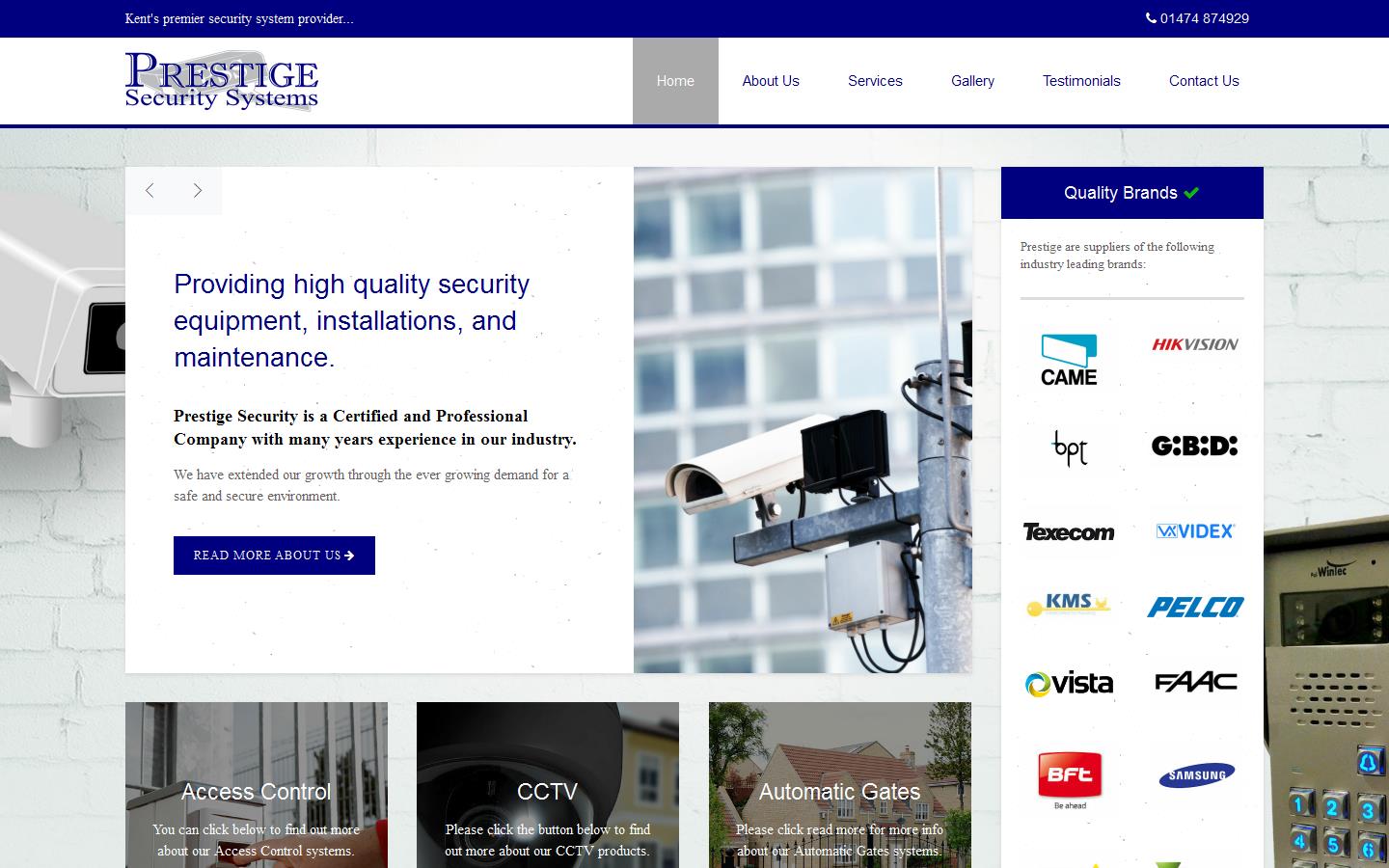 Prestige Security Systems Website