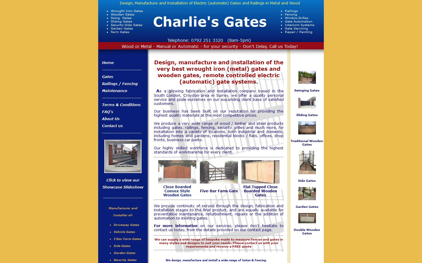 Charlie''s Gates Website
