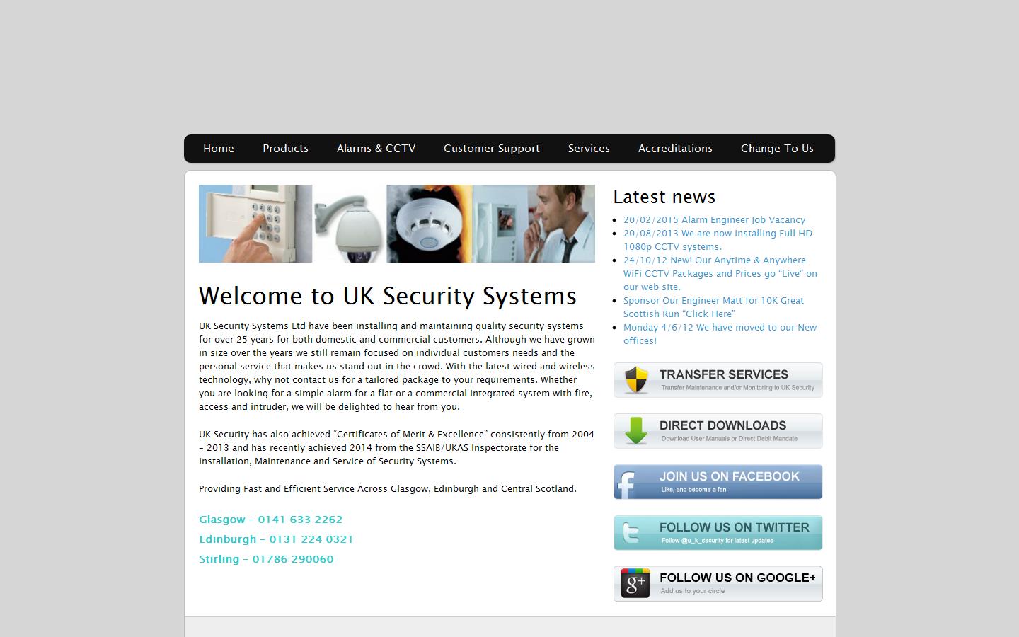 UK Security Systems Website