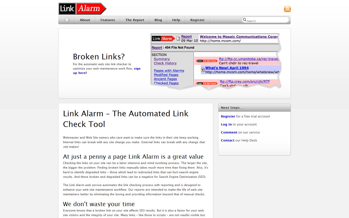 Link Alarms Website