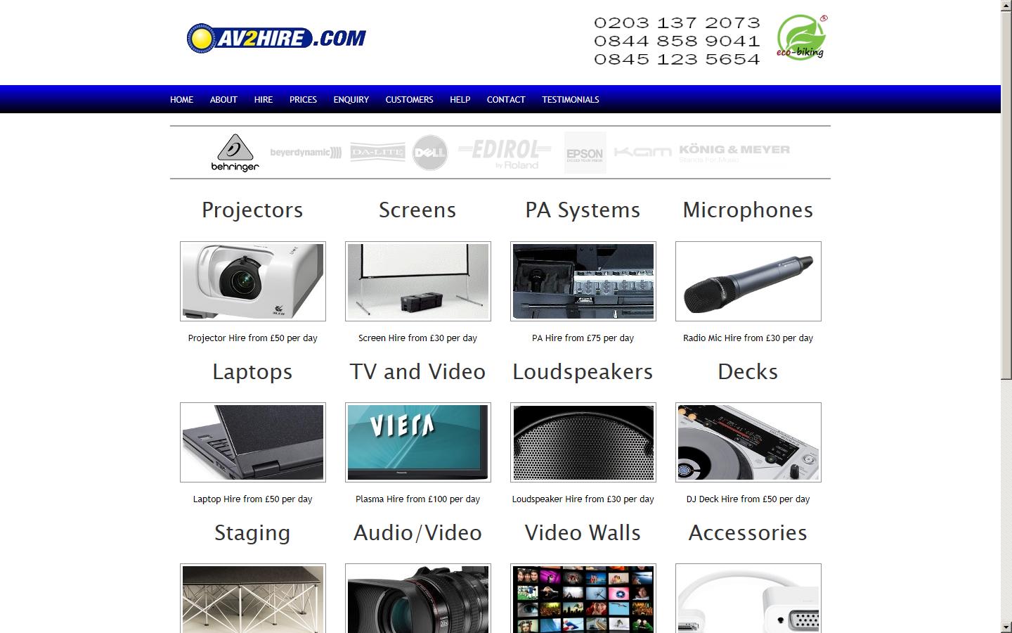 AV2 Hire.com South (UK) Ltd Website