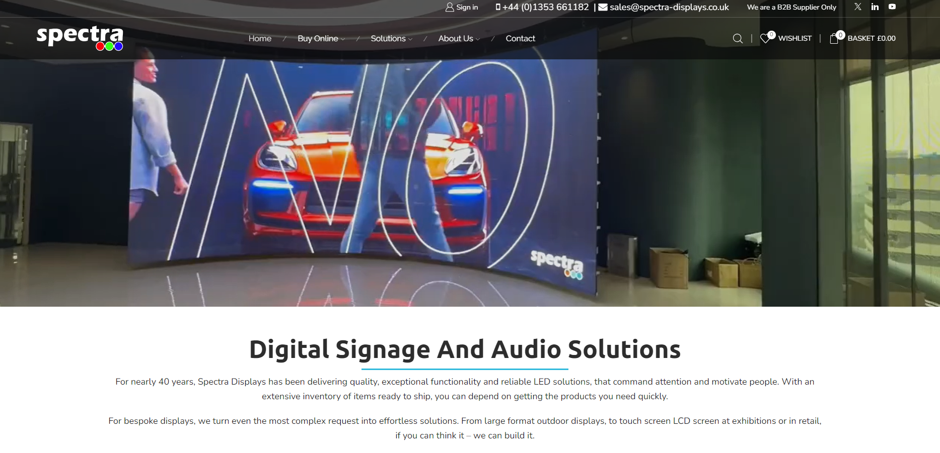 Spectra Displays UK Website