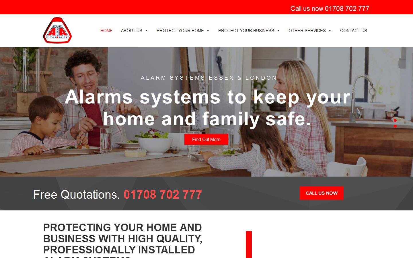 Absolute Alarms & Security Systems Website