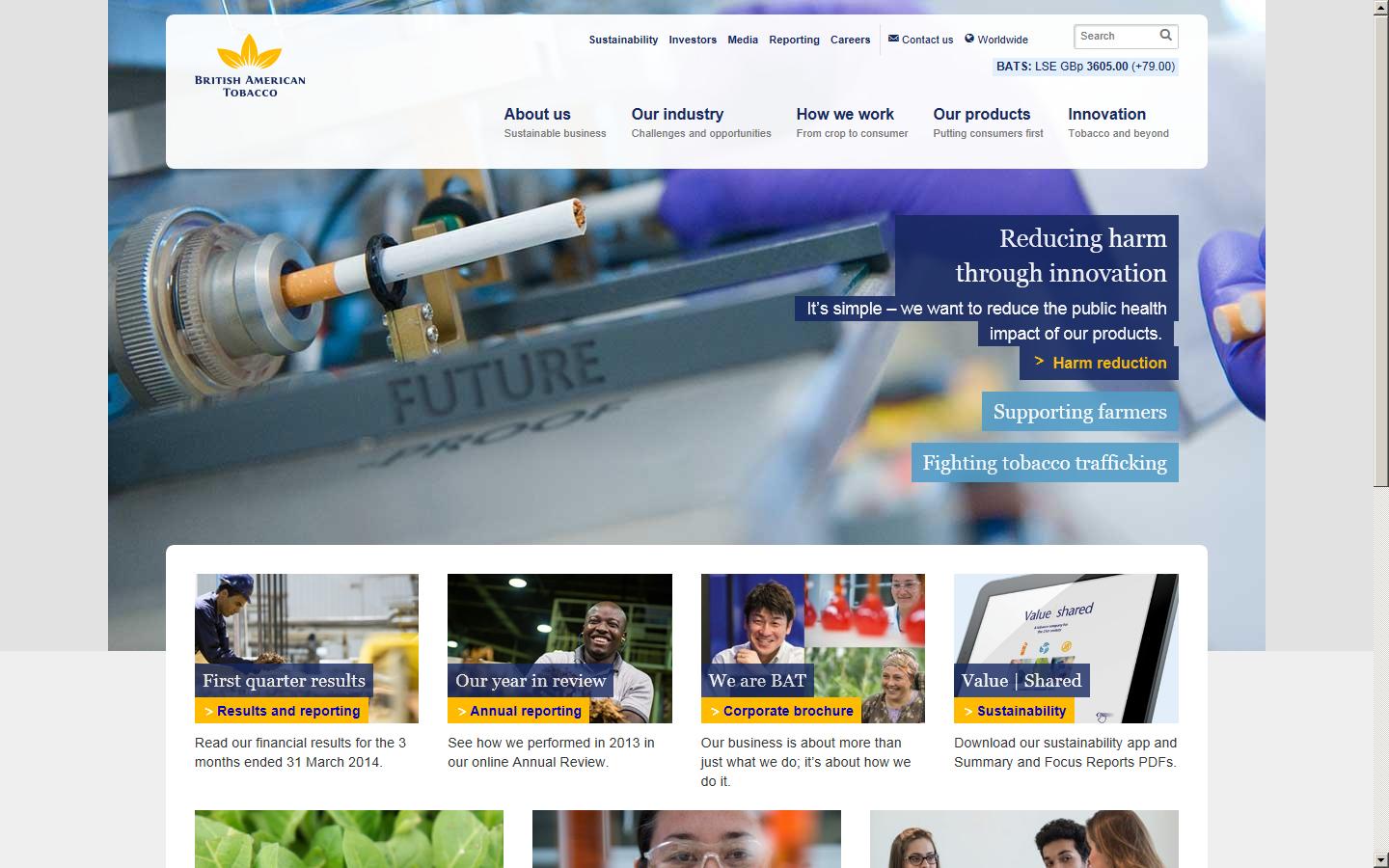 British Tobacco Plc Website
