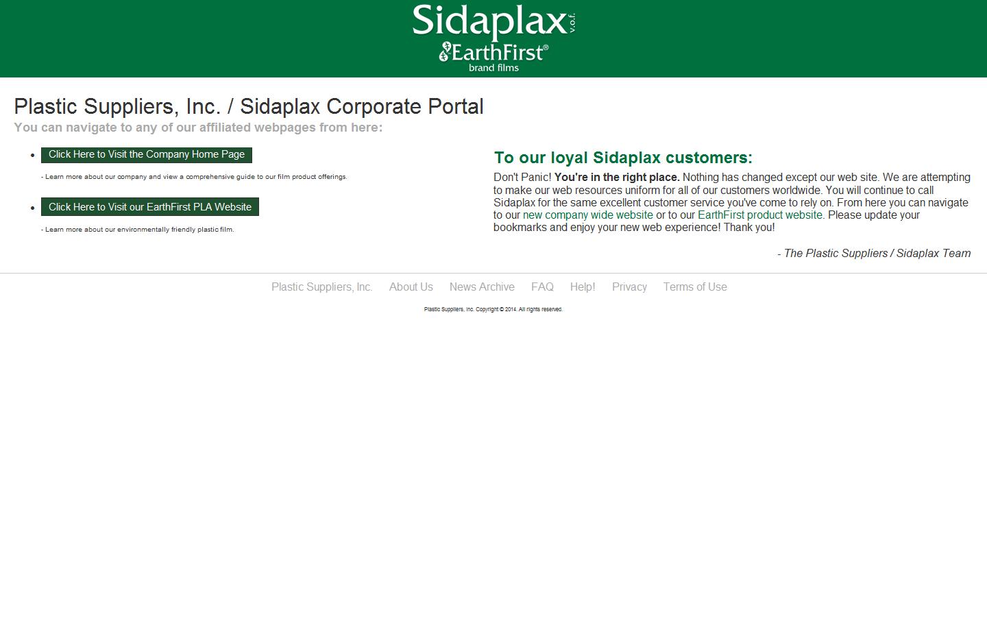 Sidaplax Plastic Suppliers Inc Website