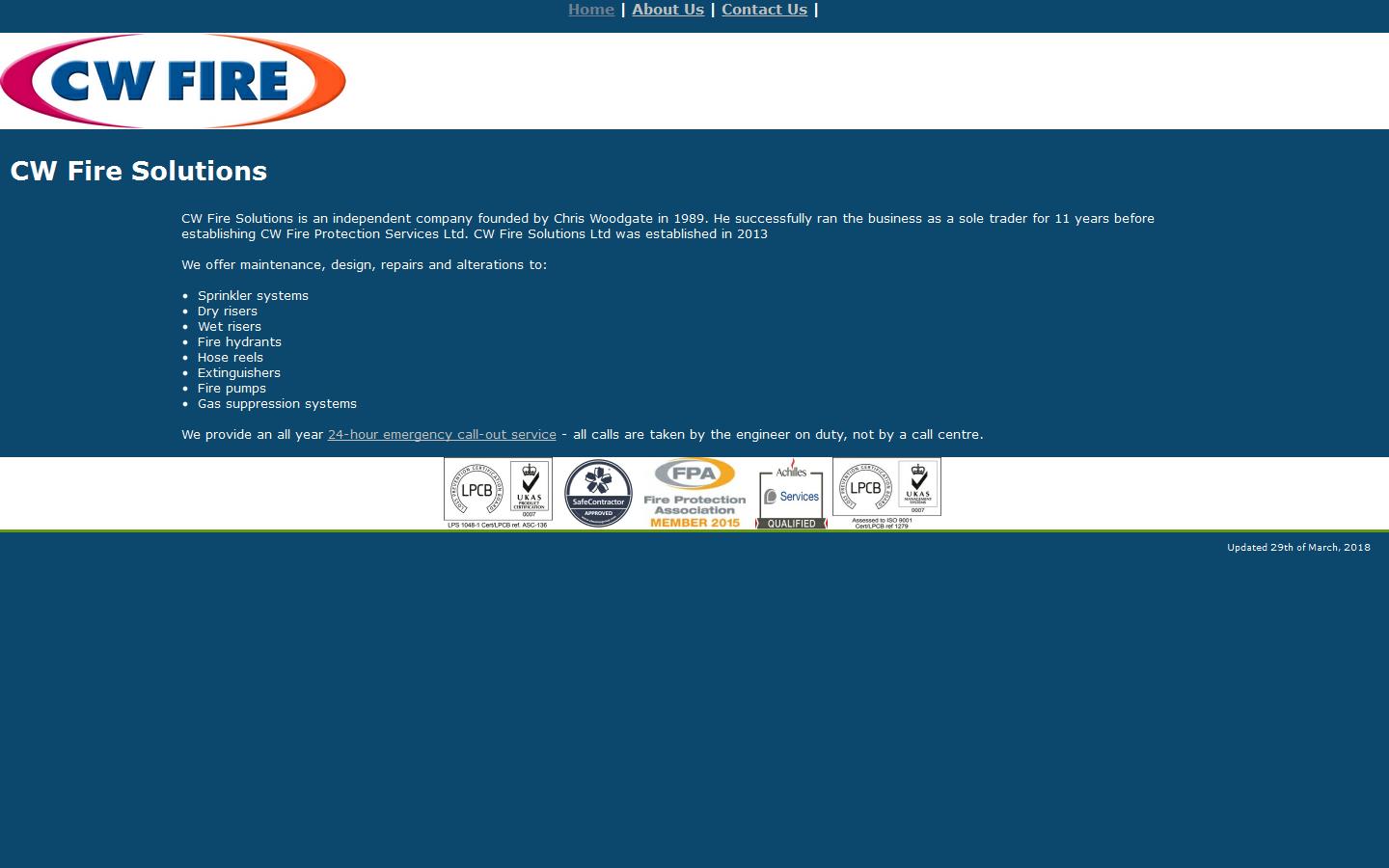 C W Fire Solutions Ltd Website