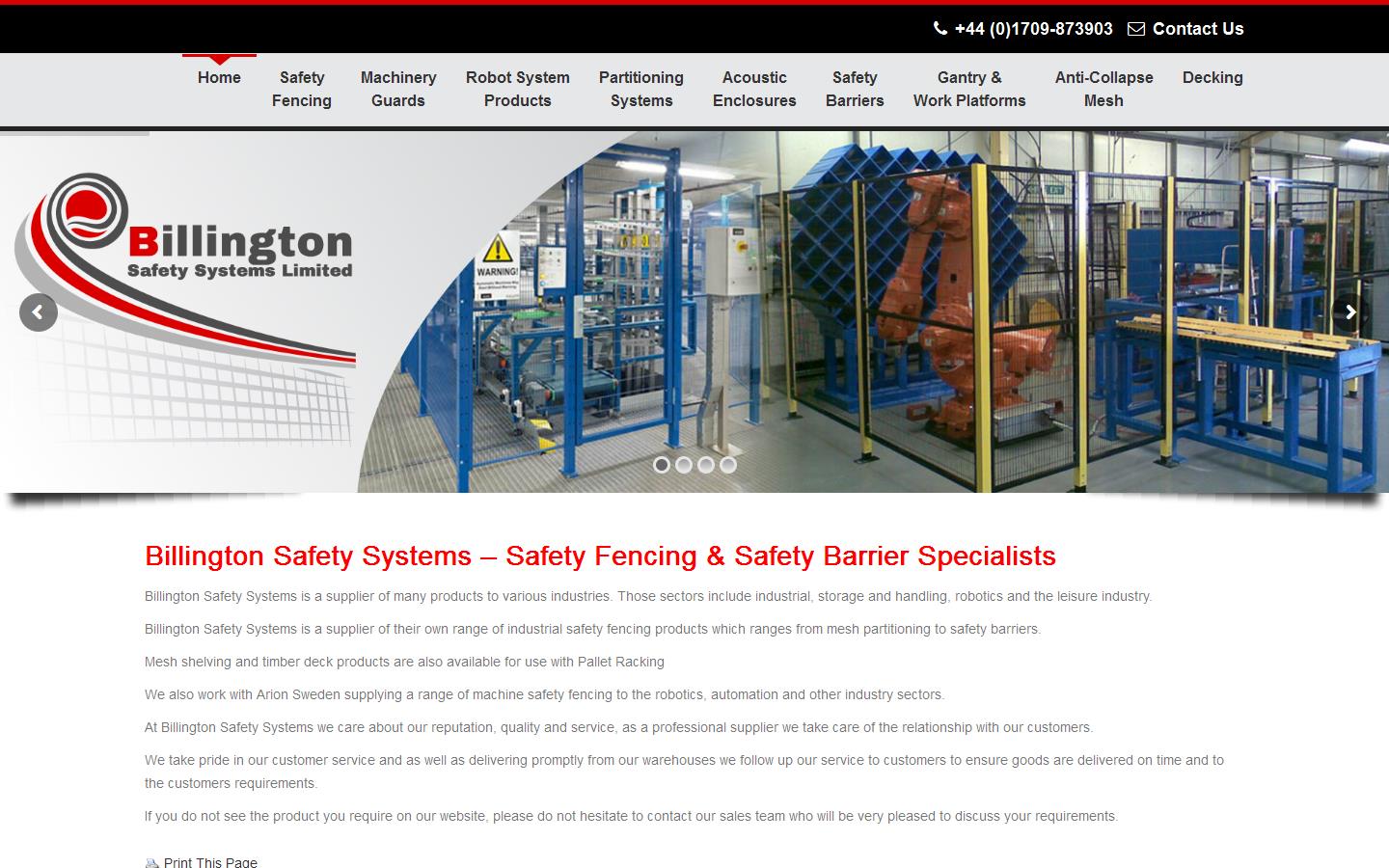 Billington Safety Systems Ltd Website