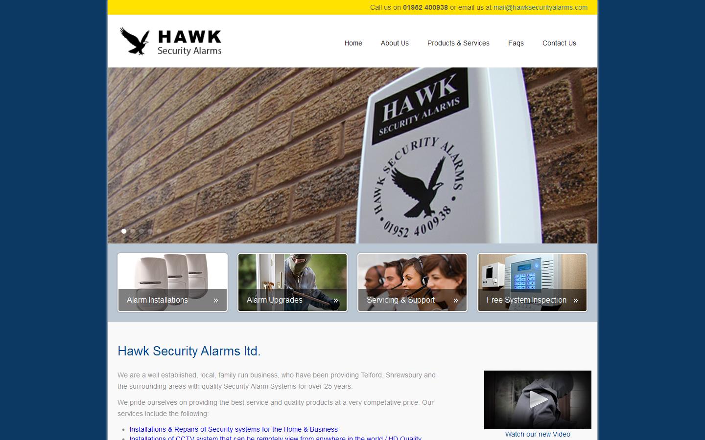 Hawk Security Alarms Website