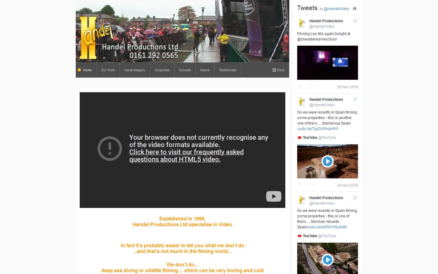 Handel Productions Website