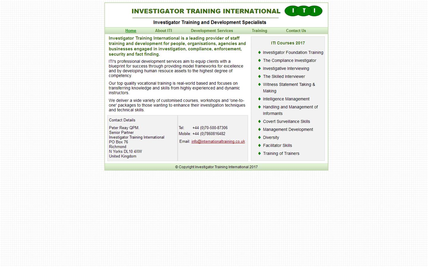 Investigator Training International Website