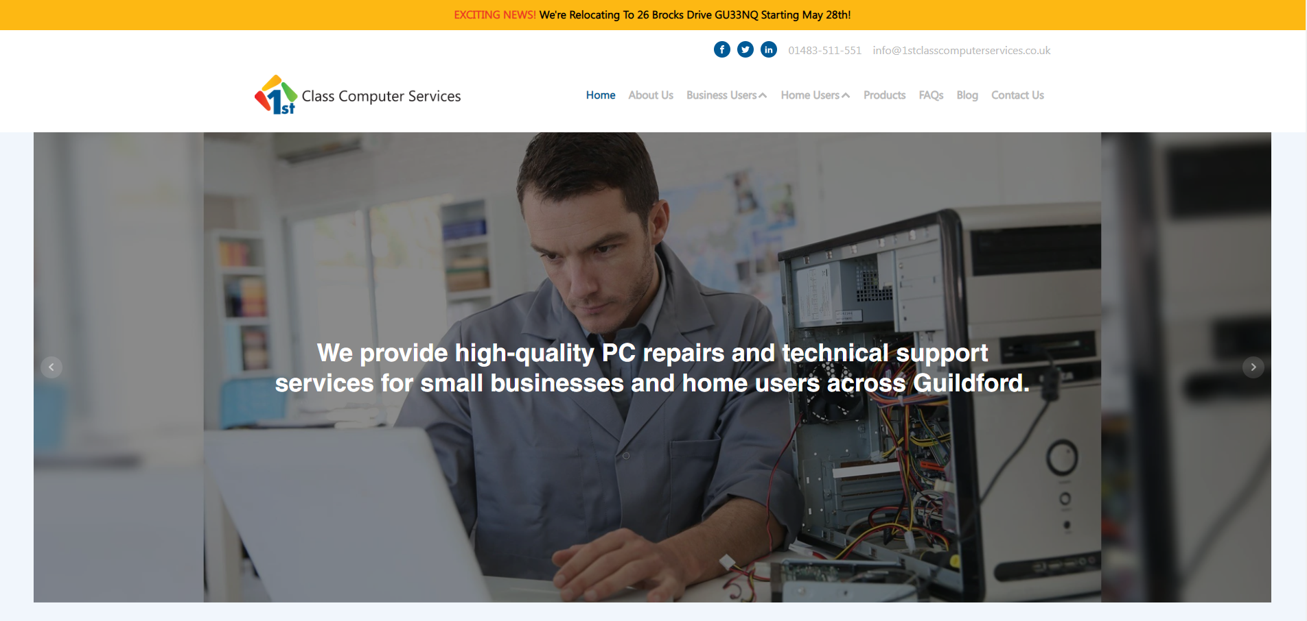 1st Class Computer Services Ltd Website