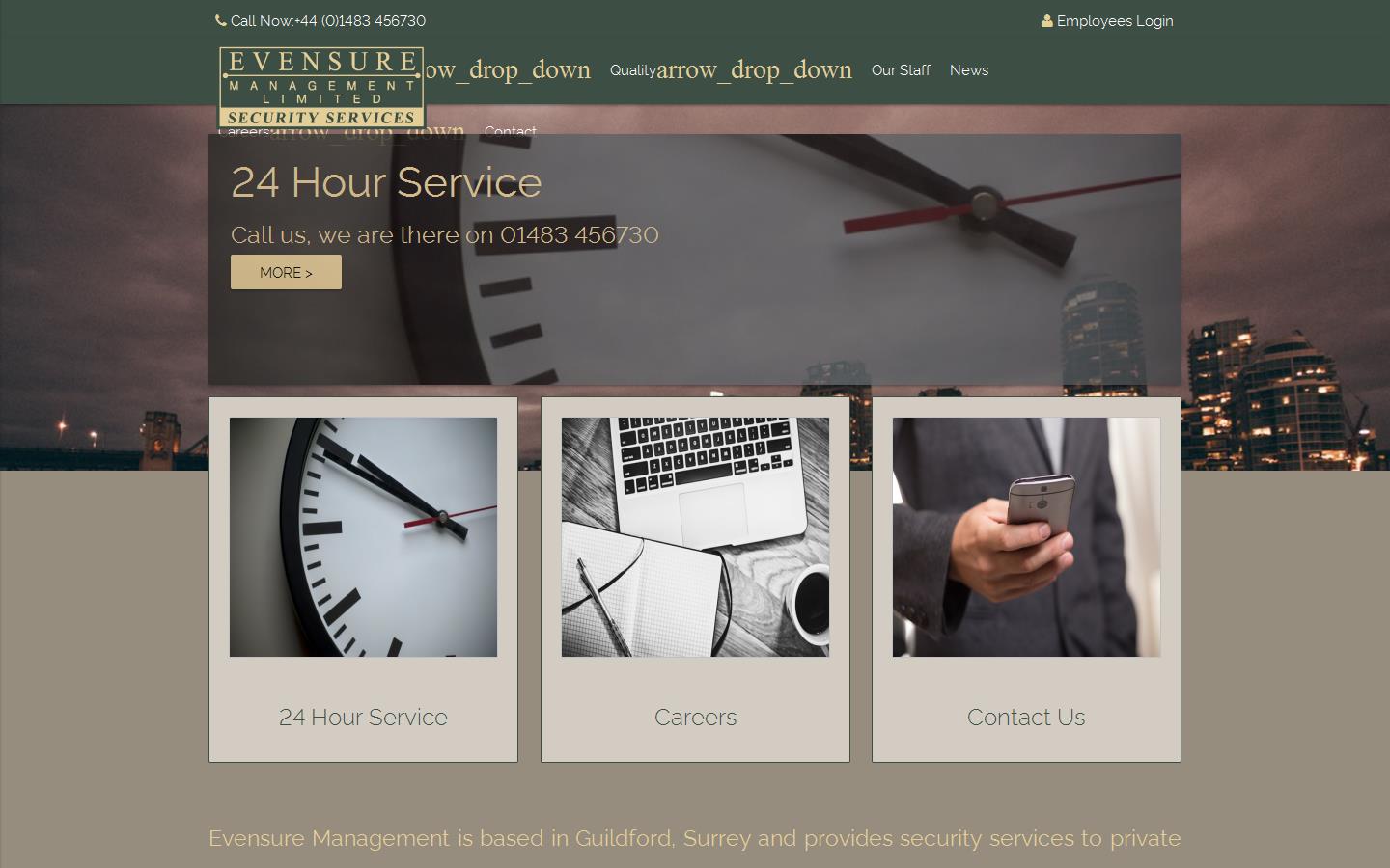Evensure Management Security Services Website