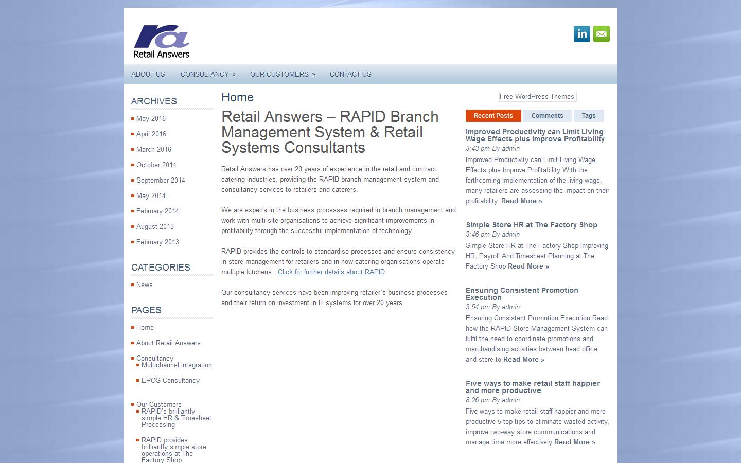 Retail Answers Website