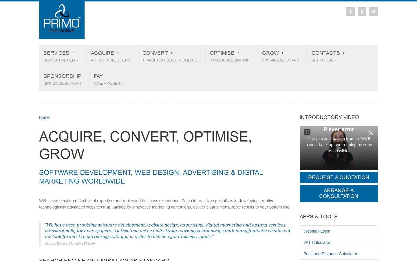 Primo Interactive Website