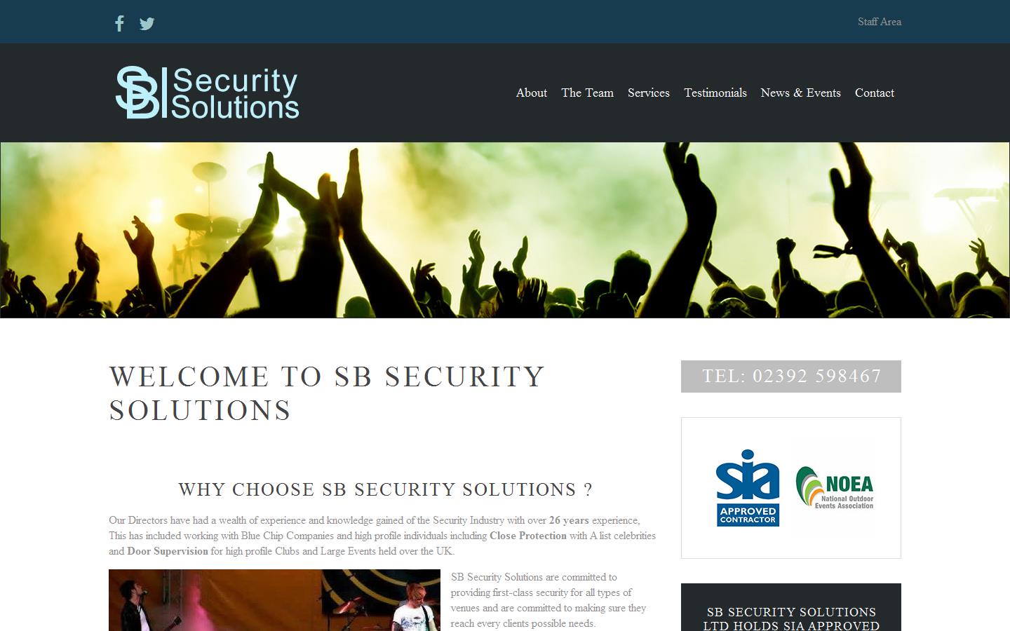 S B Security Solutions Website