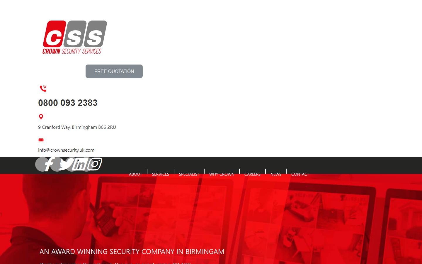 Crown Security Services Website