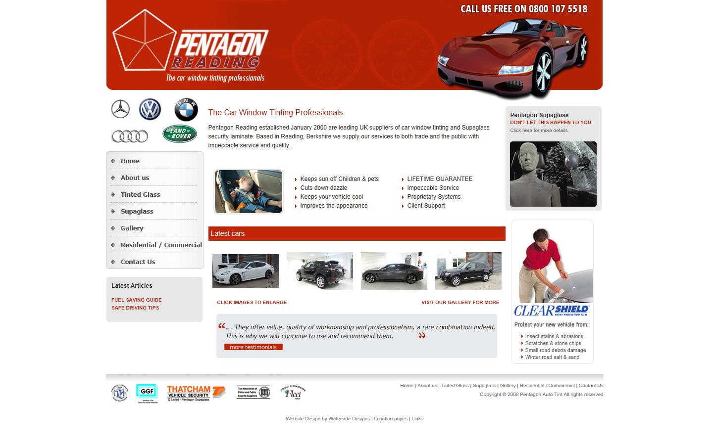 Pentagon Auto Tint Reading Website