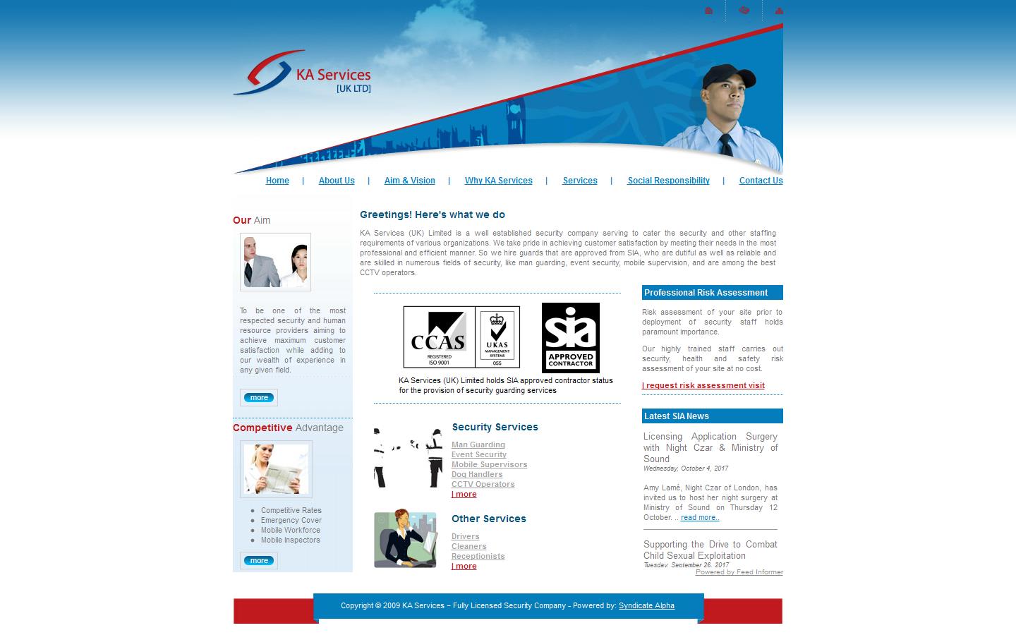 K A Services UK Ltd Website
