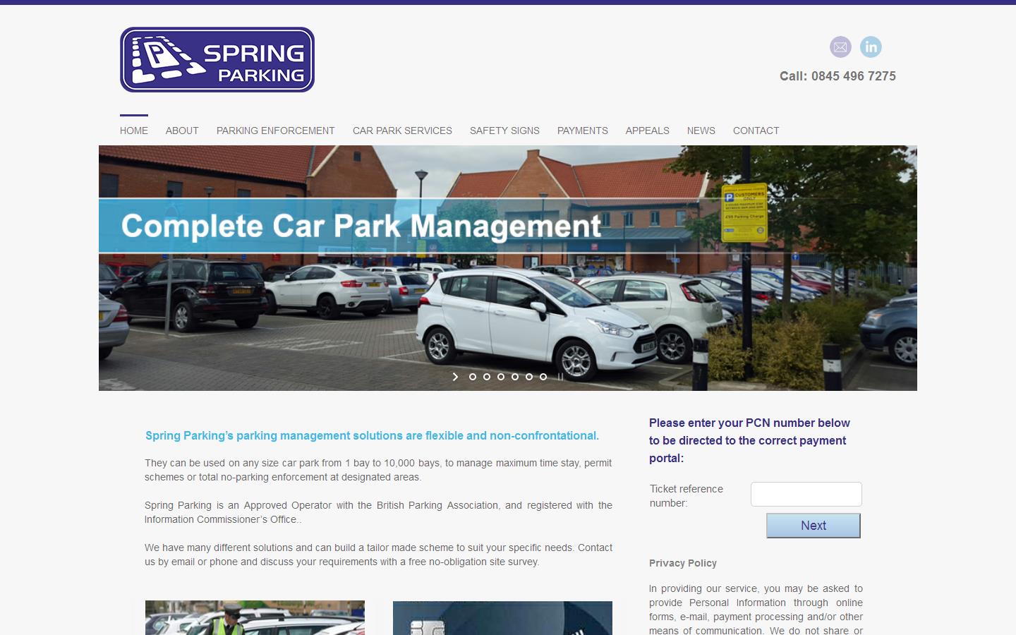 Spring Parking Website