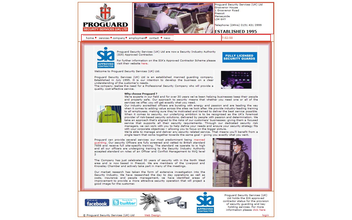 Proguard Security Services UK Ltd Website