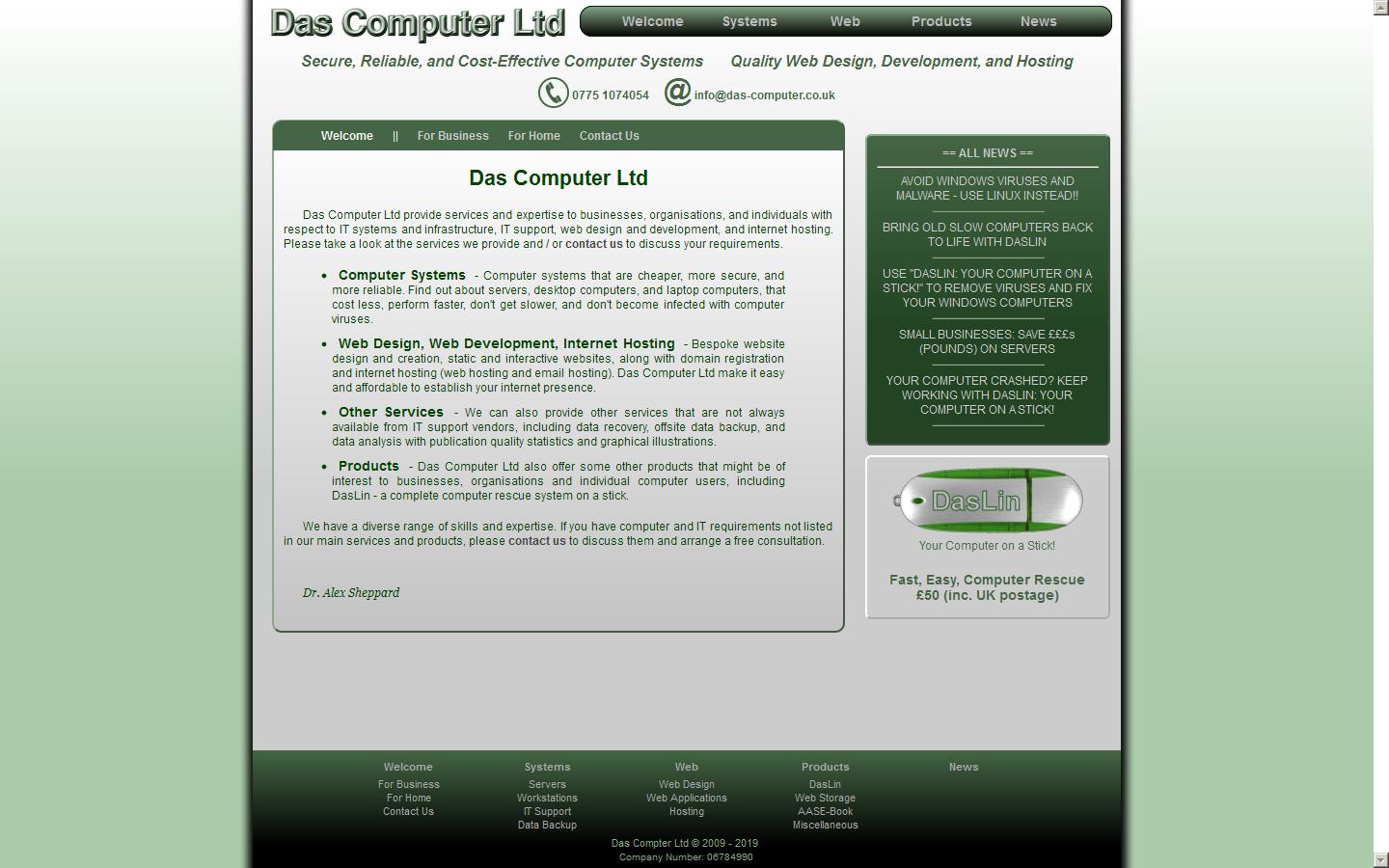 Das Computer Ltd Website